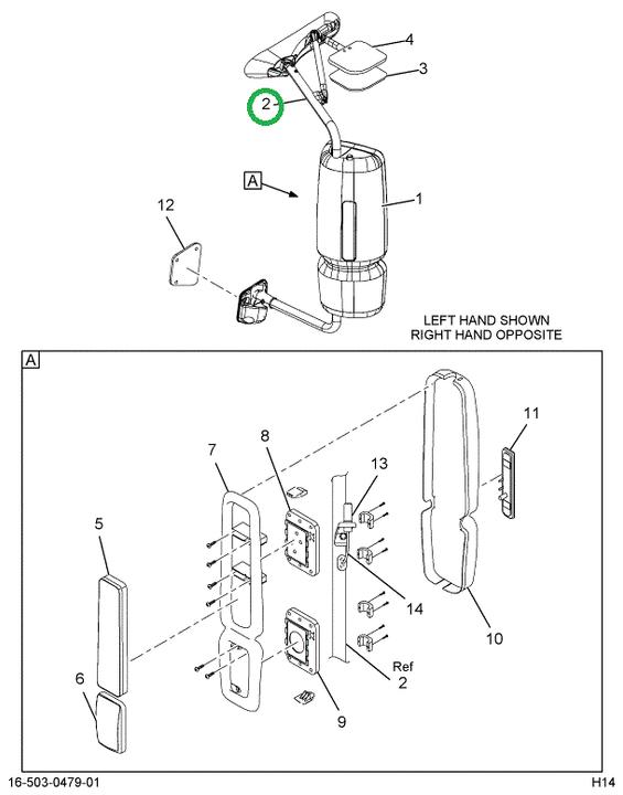 2505809C4 Bracket, Mirror, Rh Cb Brt Lkd