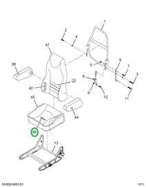 2505895C92 CUSHION,SEAT GRY CL/VN