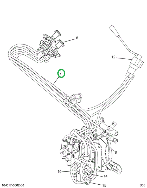 2506190C91 HARNESS,AIR TUBE*TRACTOR HAND
