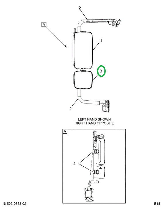2514656C92 GLASS,KIT,CNVX MIRR AND MNTNG
