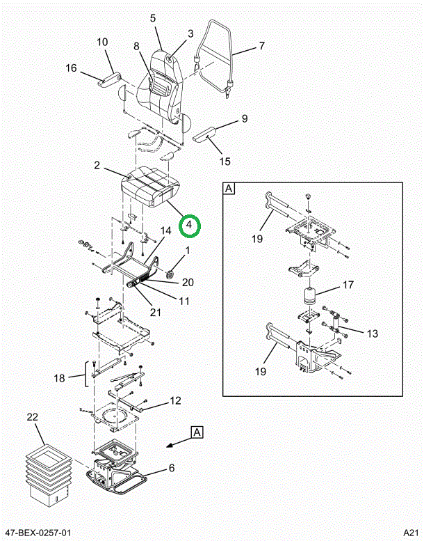 2515060C91 Cushion, Seat, Drivers Assy, G