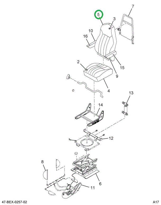 2515062C91 Back, Assembly, Drivers Seat,