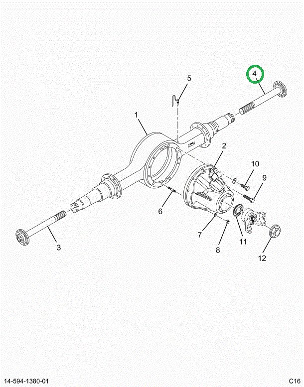 2515145C91 SHAFT,DANA AXLE SHAFT RH