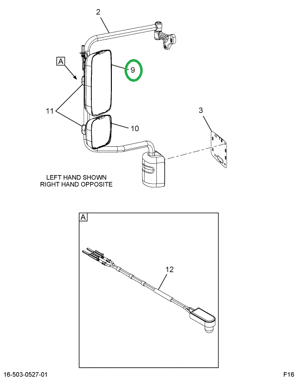 2515518C1 BRACKET,MIRROR HEAD, MAIN, NH,