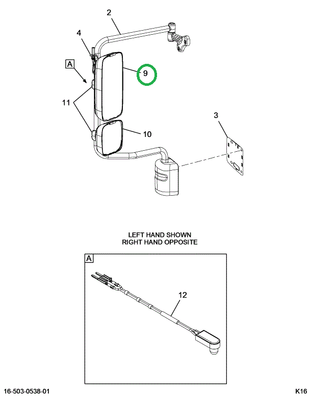 2515519C1 BRACKET,MIRROR HEAD, MAIN, LH,