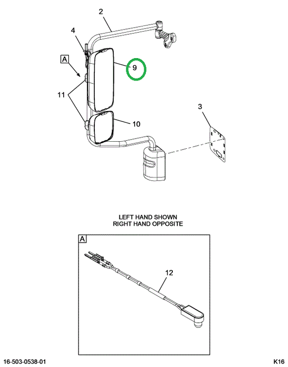 2515523C1 BRACKET,MIRROR HEAD, MAIN, LH,