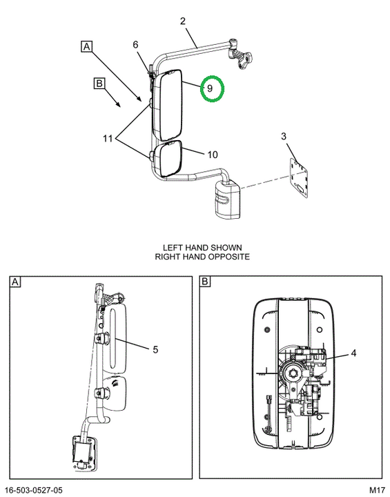 2515524C1 BRACKET,MIRROR HEAD, MAIN, RH,