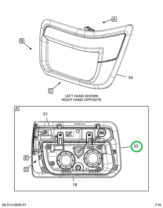 2515837C1 BEZEL,OUTER,CHROME,LH