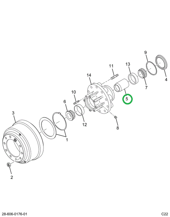 2516007C91 SPACER, WHEEL BEARING