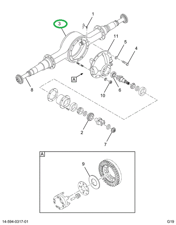 2516011C91 Housing, Axle Rear Rear R40 15
