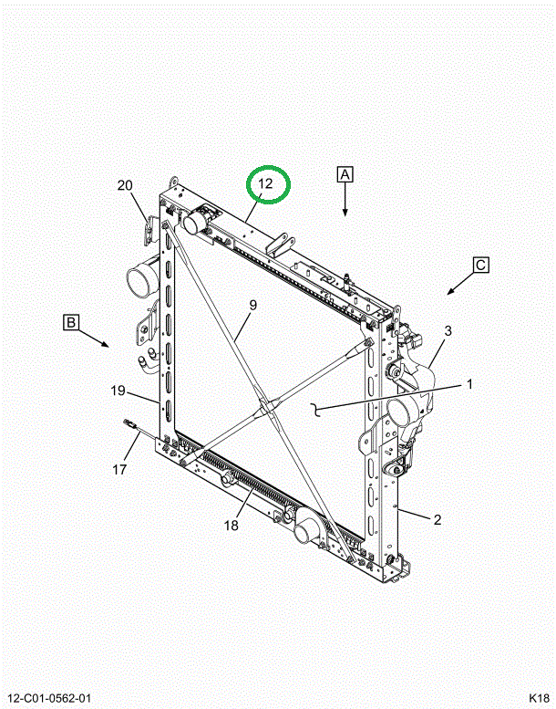 2516090C91 CHANNEL,RADIATOR,CHANNEL,TOP
