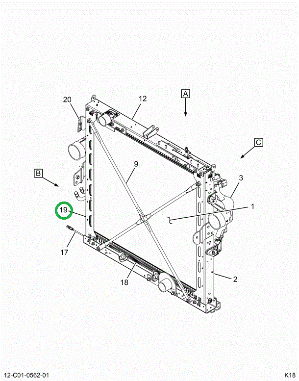 2516092C91 CHANNEL,RADIATOR,CHANNEL,LEFT