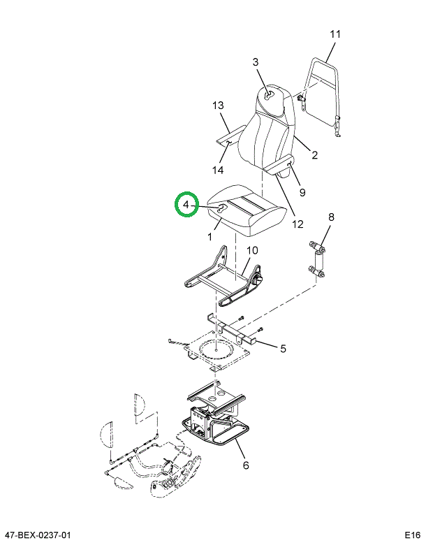 2516206C91 Cushion Seat Assembly With Out