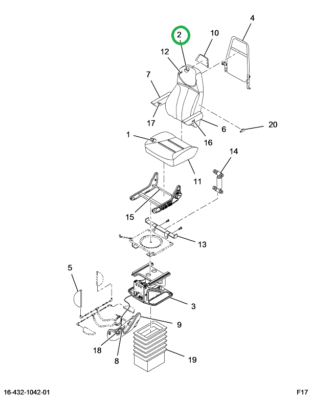2516437C91 CUSHION, UPHOLSTERED SEAT BACK