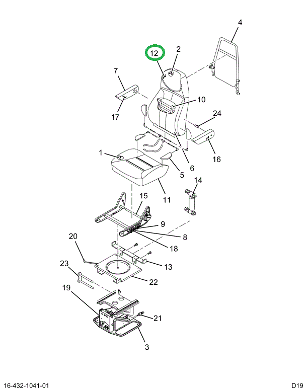 2516440C1 COVER, SEAT BACK COVER