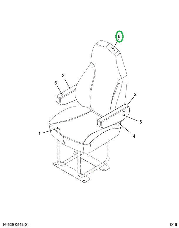 2516443C1 COVER, SEAT BACK COVER