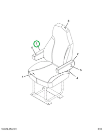 2516451C1 REST,UPHOLSTERED ARMREST RH