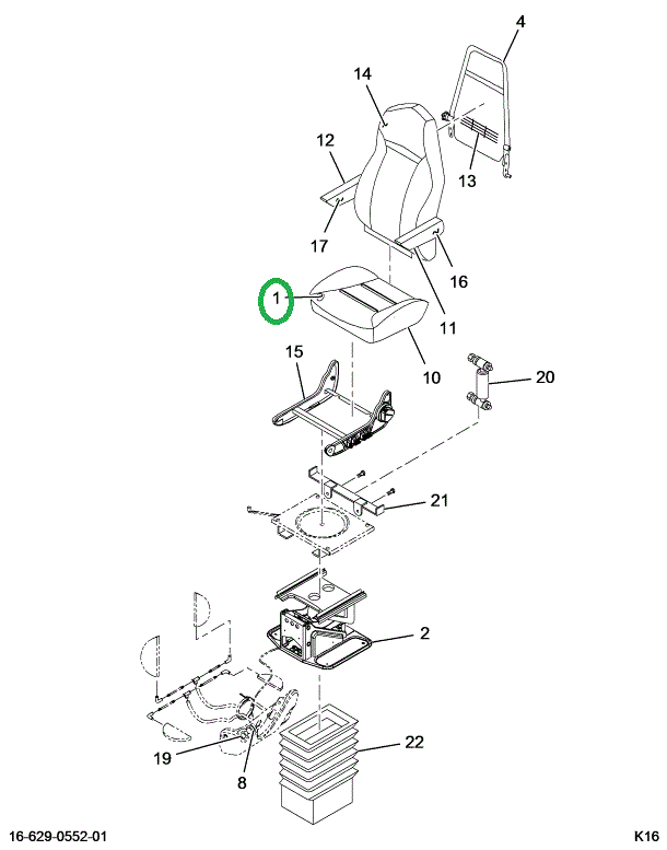 2516492C91 CUSHION,UPHSTRD CUSHION, CHARC