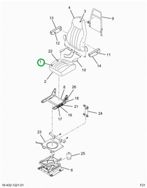 2516493C91 CUSHION,UPHSTRD CUSHION, CHARC