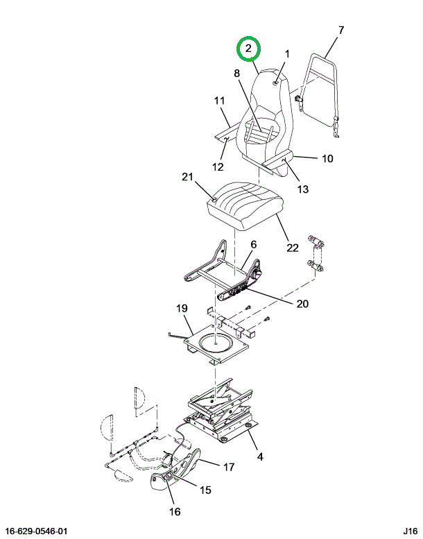 2516534C1 COVER, SEATBACK, BLCK CHRY/BLC