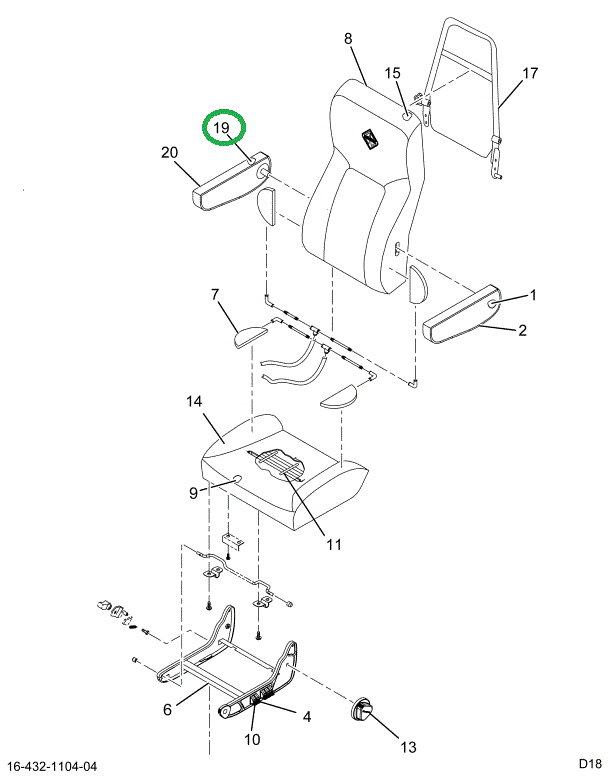 2516557C1 COVER, ARMREST LH