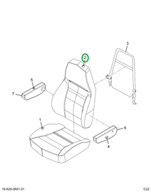 2516572C1 COVER, SEAT BACK