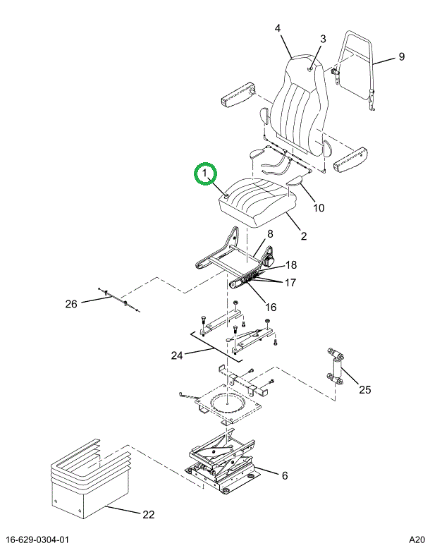 2516597C91 CUSHION,UPHOLSTERED SEAT CUSHI