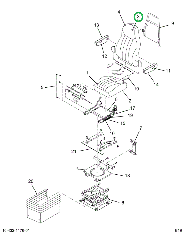 2516599C91 CUSHION,UPHOLSTERED SEAT BACK