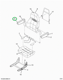 2516615C1 COVER, ARMREST RH