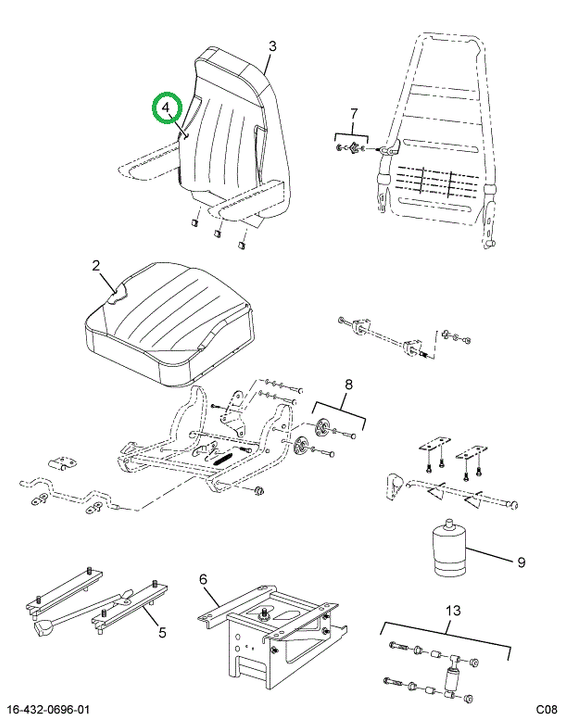 2516623C91 Cover, Back Cushion