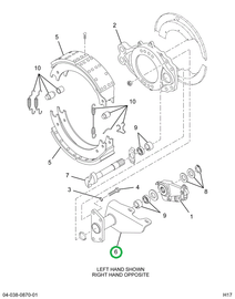 2517220C91 Bracket, S- Cam Left Hand Rear