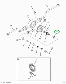 2517229C91 BEARING CONE, PINION INNER