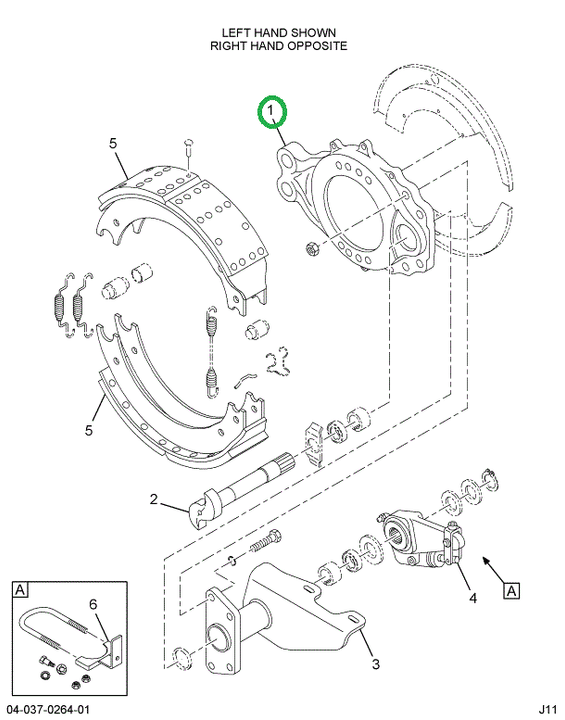 2517282C91 Spider, Brake, Rear, W/ Pin Lh