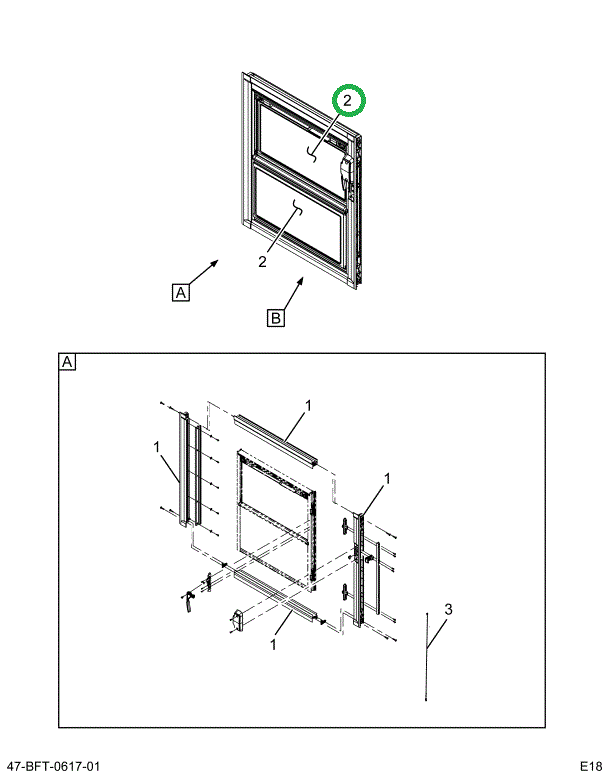 2517774C91 WINDOW,KIT, KICK OUT GLASS, 25