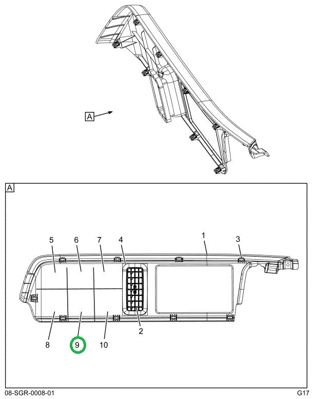 2518060C1 BEZEL,5 GAUGE CUT OUT