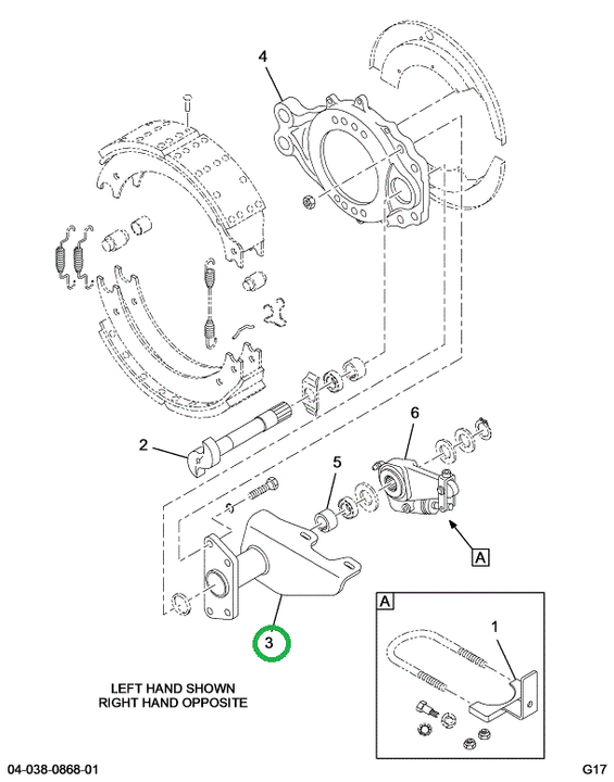2518114C91 BRACKET, S- CAM LEFT HAND REAR