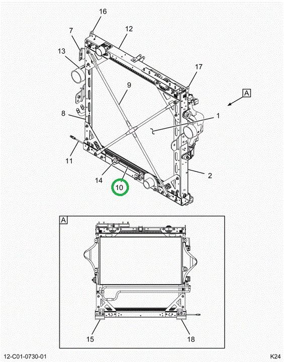 2518680C1 CHANNEL,RADIATOR, BOTTOM CHANN