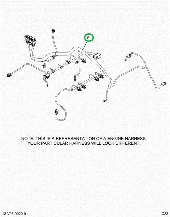 2518841C92 Harness, Master,  Left Isx Eng