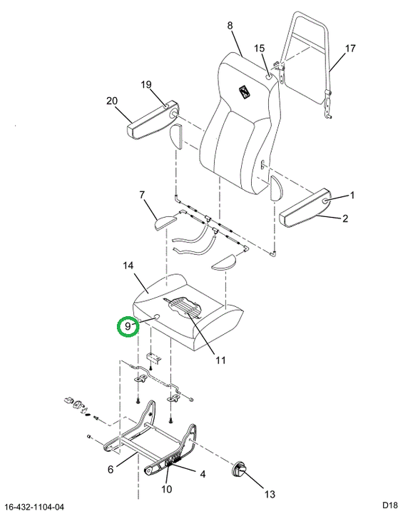 2519127C91 CUSHION,UPH CUSH COVER CHAR