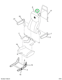 2519148C91 CUSHION,UPH BACK, CHAR LEATH
