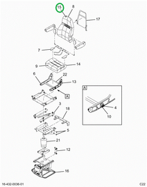 2519149C91 CUSHION,UPH BACK CHAR VNYL