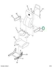 2519163C91 Upholstered Armrest Left Hand