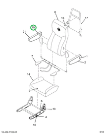 2519164C91 Upholstered Armrest Right Hand