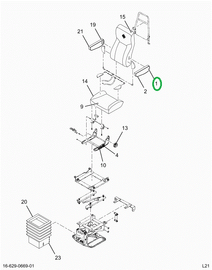2519165C91 REST,UPH ARM LH CHAR CLOTH