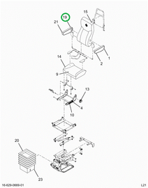 2519166C91 REST,UPH ARM LH CHAR CLOTH