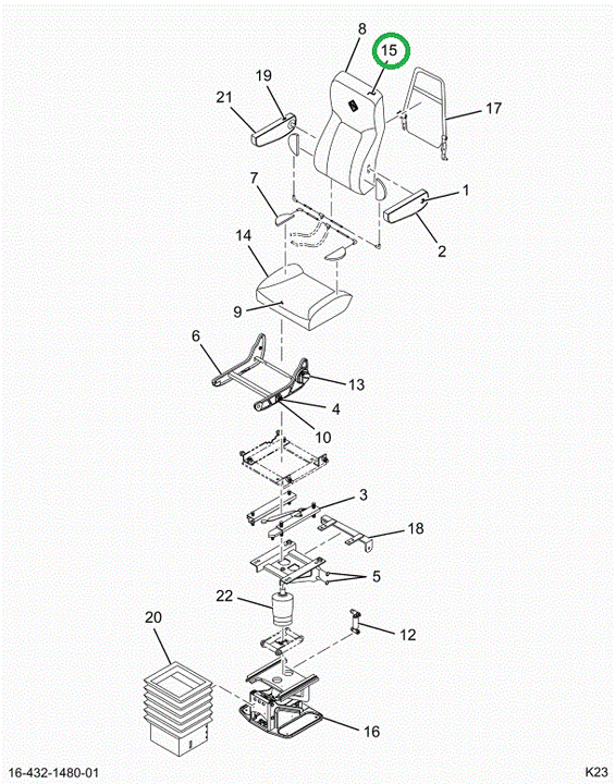 2519188C91 CUSHION,UPHOLSTERED SEAT BACK