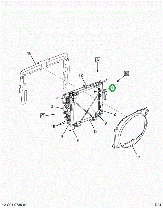 2519385C91 RADIATOR, ASSEMBLY, CORE AND T