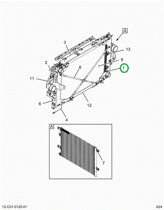 2519403C91 CHANNEL, RADIATOR RIGHT SIDE S