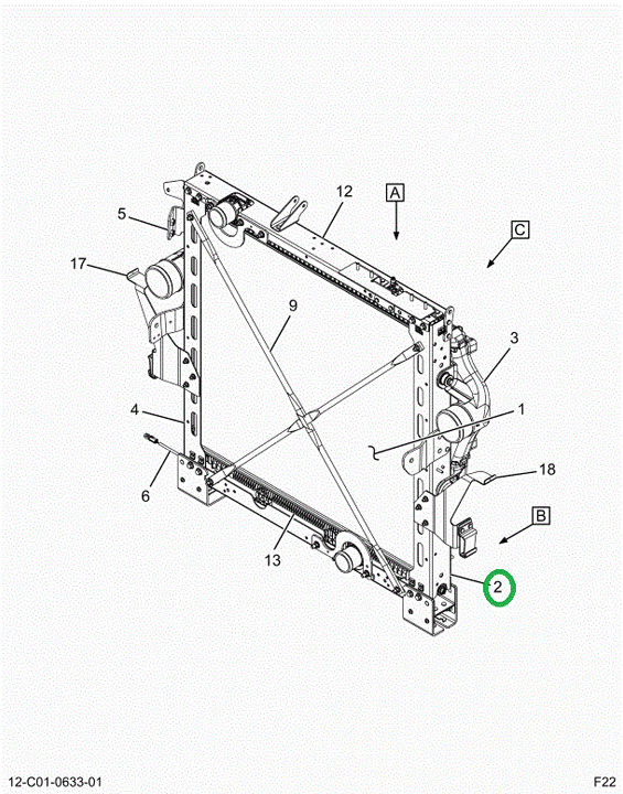 2519404C91 CHANNEL, RADIATOR RIGHT SIDE S