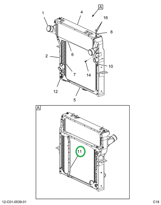 2519430C91 CHANNEL, VERTICLE, RADIATOR MO